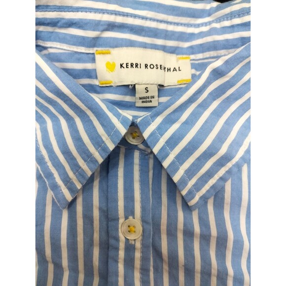 Kerri Rosenthal Mia Shirt Tunic Top Buttondown Stripe Printed Cotton S 283332 - Picture 8 of 9
